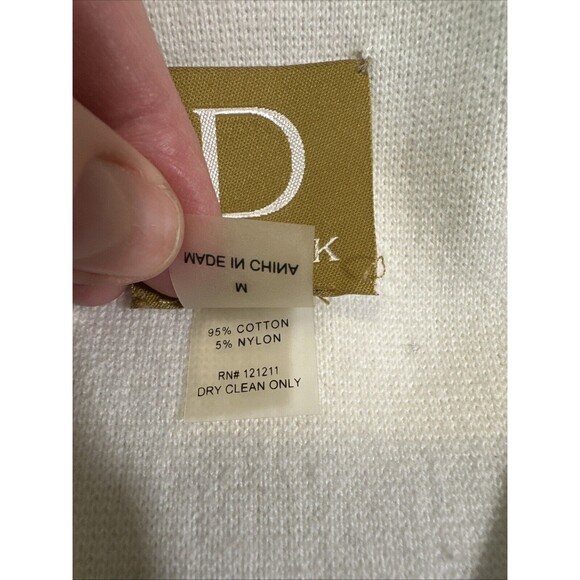 Damask Black/Cream Double Zipper Long Cardigan Front Pockets Size Medium M - Picture 12 of 12